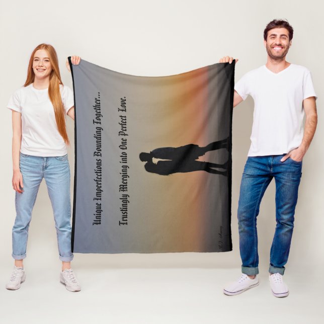 Imperfections Perfect Love Med w/ Black Background Fleece Blanket (In Situ)
