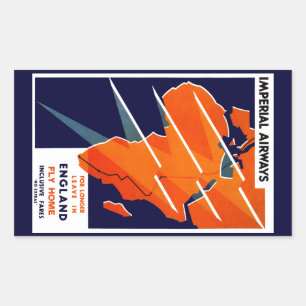 Imperial Airways Africa Rectangular Sticker