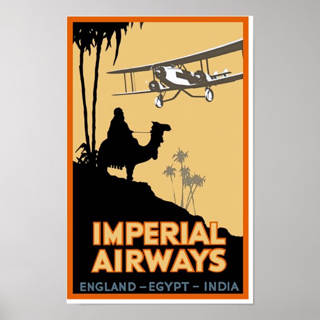 Imperial Airways ~ England - Egypt - India Poster (Front)
