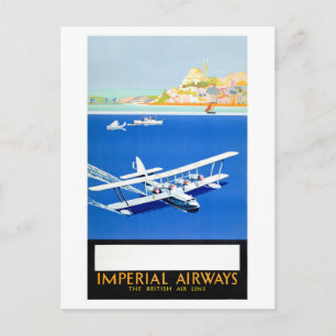 Imperial Airways England Vintage Poster Postcard