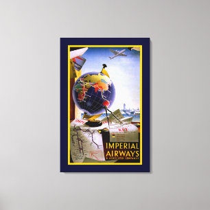 Imperial Airways Globe Canvas Print
