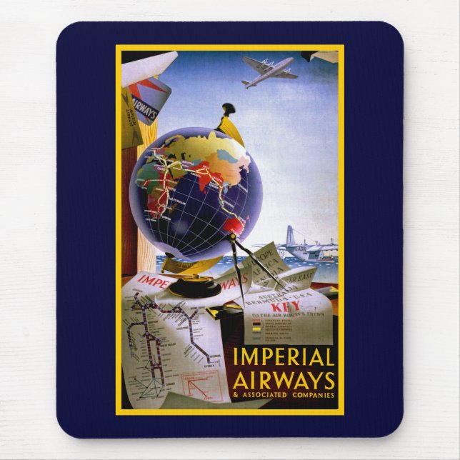 Imperial Airways Globe Mouse Mat (Front)