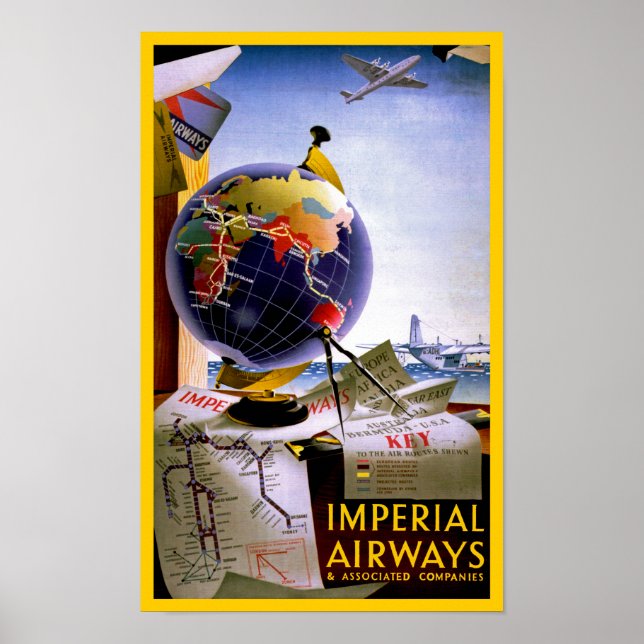 Imperial Airways Globe Poster (Front)