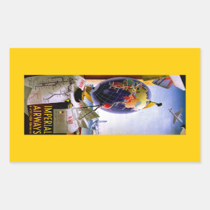 Imperial Airways Globe Rectangular Sticker