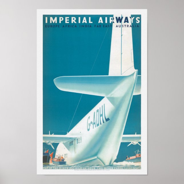 Imperial Airways UK Vintage Poster 1939 (Front)