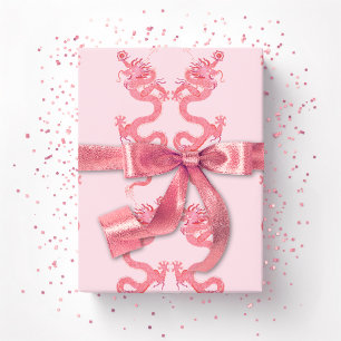 Imperial Dragon in Pink Wrapping Paper