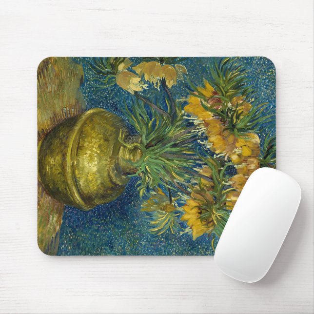 Imperial Fritillaries in a Copper Vase, 1886 Mouse Mat (With Mouse)