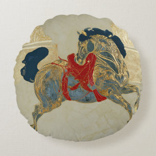 Imperial Golden Horse Round Cushion