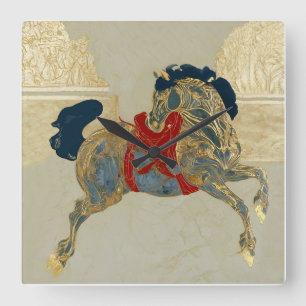 Imperial Golden Horse Square Wall Clock