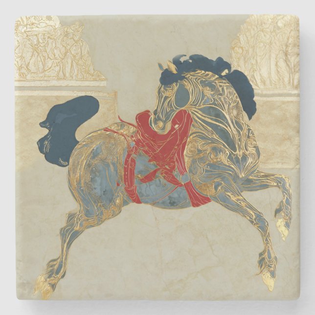 Imperial Golden Horse Stone Coaster (Front)
