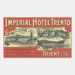 Imperial Hotel Trento Rectangular Sticker