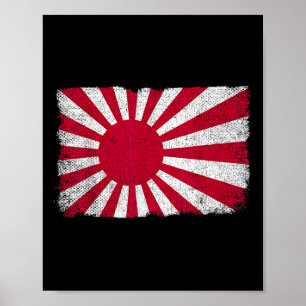 Imperial Japan Men Women Distressed Rising Sun Fla Poster