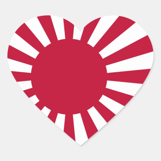 Imperial Japanese Navy Ensign Heart Sticker (Front)