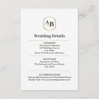 Imperial Luxe Monogram Enclosure Card