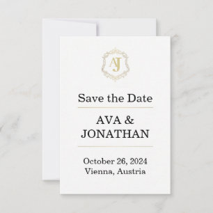 Imperial Luxe Save the Date Card – Monogram Style