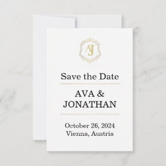 Imperial Luxe Save the Date Card – Monogram Style
