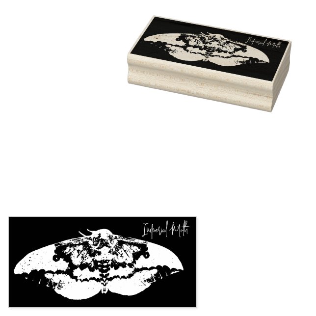 Imperial Moth Rubber Stamp (Stamped)