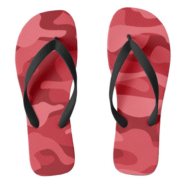 Imperial Red  Monocolor Camo Flip Flops (Footbed)