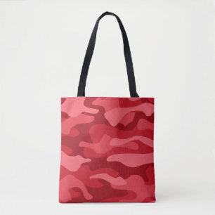 Imperial Red  Monocolor Camo Tote Bag