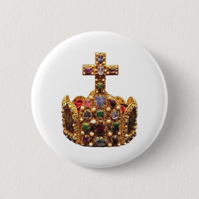 Imperial Royal Crown of the Holy Roman Empire 6 Cm Round Badge (Front)