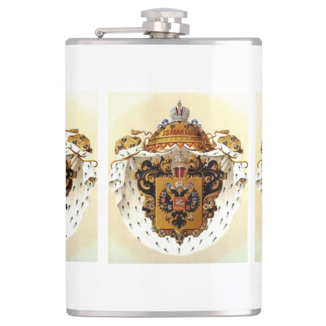 Imperial Russia lesser coat of arms Hip Flask (Front)