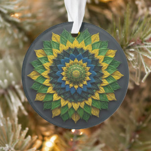 Imperial Solar Leaf Mandala Luxury Keychain - Emer Ornament