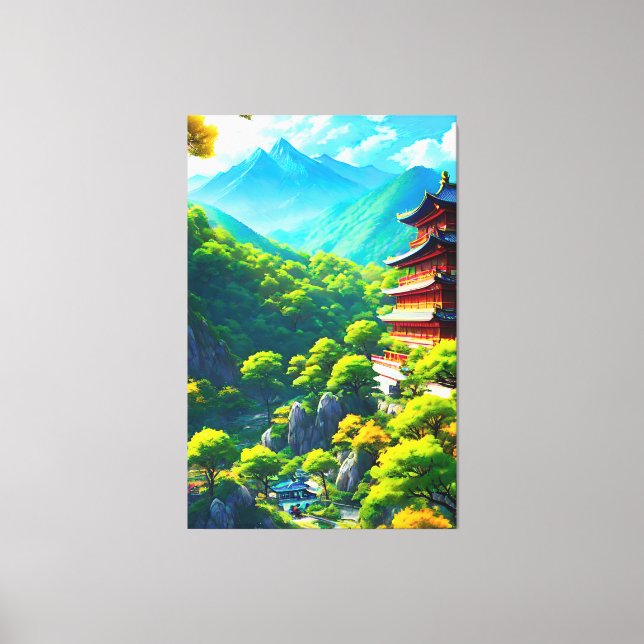 Imperial Tranquillity: Nature's Embrace Canvas Print (Front)