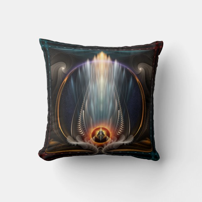Imperial View Fractal Art Decorative Throw Pillow (Front)