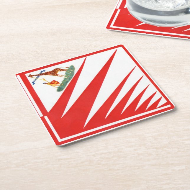 Imperiale Contrada della Giraffa - Giraffe Palio Square Paper Coaster (Angled)