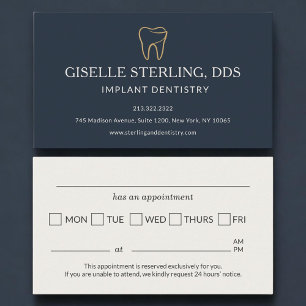 Implant Dentistry Tooth Appointment Reminder Business Card