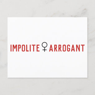 Impolite Arrogant Woman Female Symbol Postcard