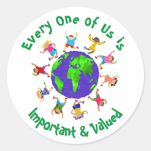 Important and Valued Children Classic Round Sticker (Front)