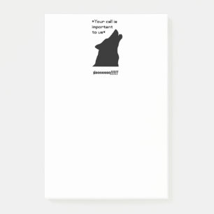 Important Call Funny Wolf Customer Service Cartoon Post-it Notes