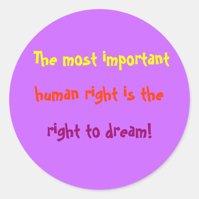 Important Human Rights Classic Round Sticker (Front)