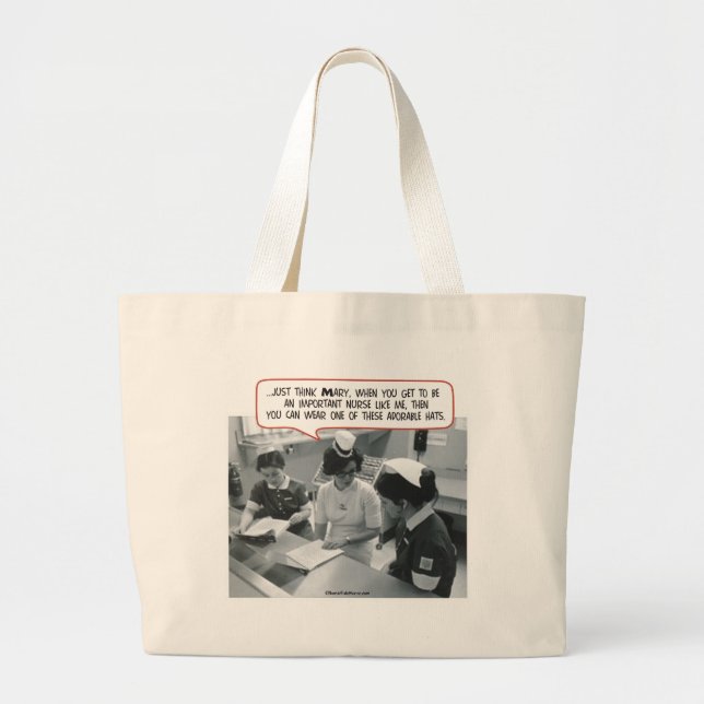 Important Nurse - Adorable Hat Large Tote Bag (Front)