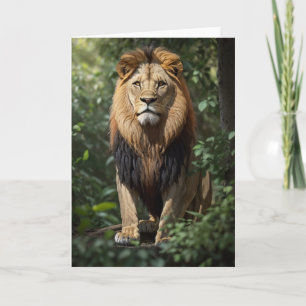 Imposing Lion in the Jungle   Card
