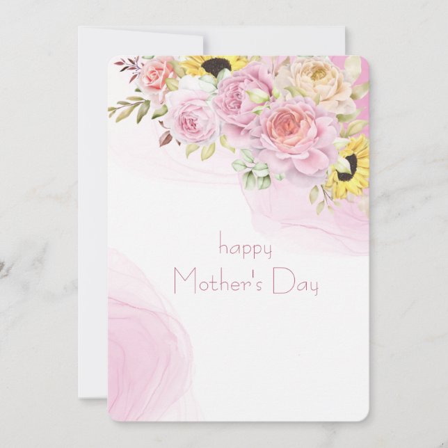 Imposing Watercolor Floral Mother's Day Card (Front)