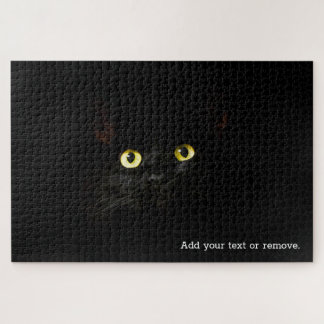 IMPOSSIBLE 1: black cat against black background, Jigsaw Puzzle
