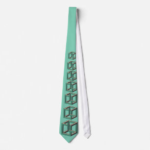 Impossible Cube Optical Illusion Tie
