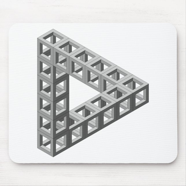Impossible Optical Illusion Triangle Mouse Mat (Front)