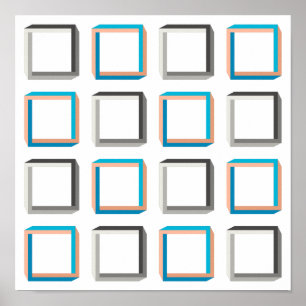 Impossible squares elegant geometric pattern poster