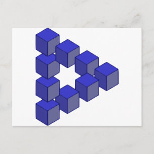 Impossible Staircase of Squares Optical Illusion Postcard