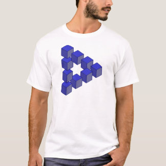 Impossible Staircase of Squares Optical Illusion T-Shirt