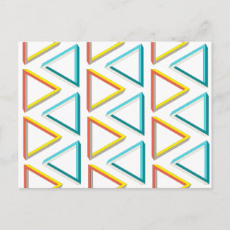 Impossible triangles geeky pattern postcard