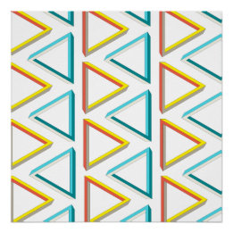 Impossible triangles geeky pattern poster
