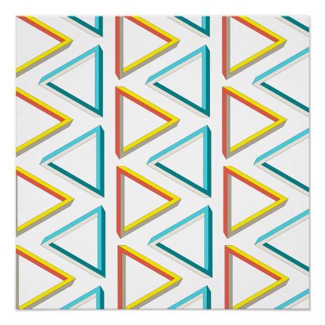 Impossible triangles geeky pattern poster (Front)