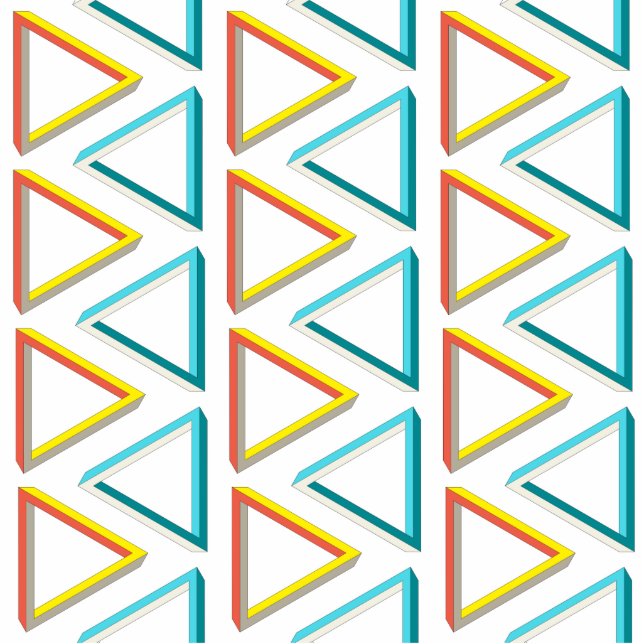 Impossible triangles geeky pattern standing photo sculpture (Front)