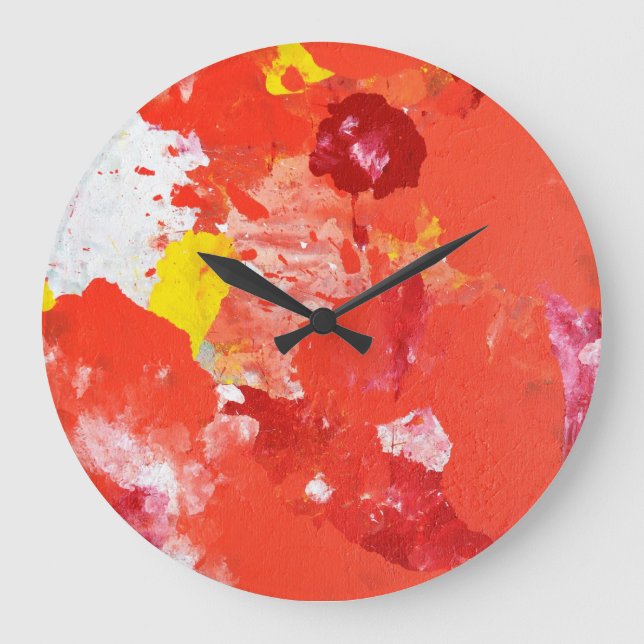 'Impress Me' Colourful Abstract Art Clock (Front)