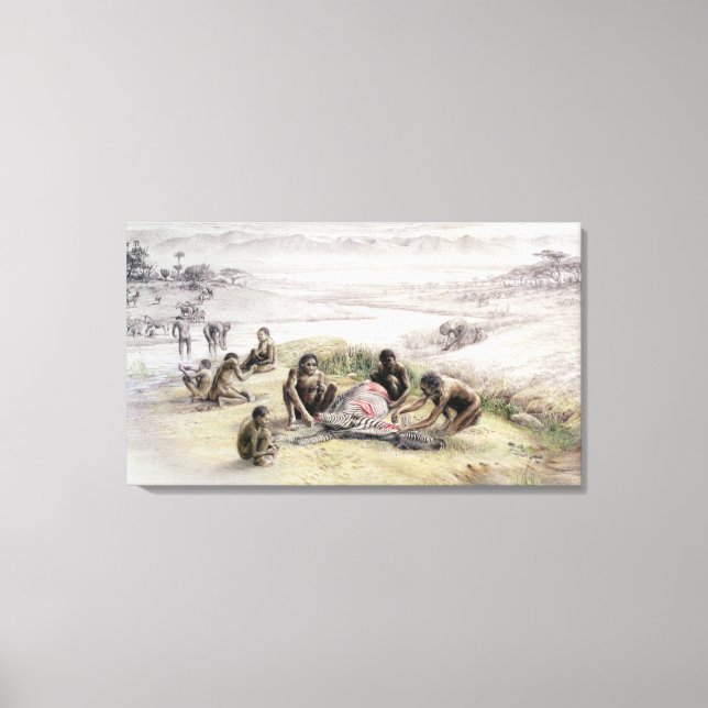 Impression of a camp occupied by Homo habilis Canvas Print (Front)