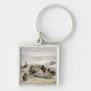 Impression of a camp occupied by Homo habilis Key Ring